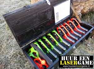 Huur een lasergame set stoere kist vol met lasergame spullen